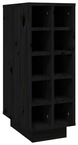 Dulap de vinuri, negru, 23x34x61 cm, lemn masiv de pin Negru, 1