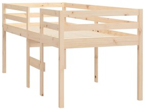 Pat inalt de dormitor, 80x200 cm, lemn masiv de pin