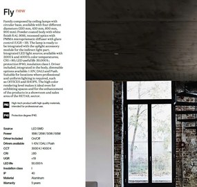 Lustra / Plafoniera LED tehnica profesionala FLY PL D60 3000K