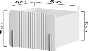Noptieră Malmi 45 cm cu sertar - cașmir / negru