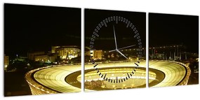 Tablou - stadion de fotbal (cu ceas) (90x30 cm)