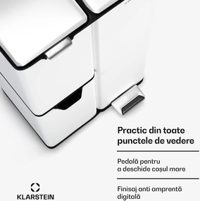 Klarstein Coș de gunoi Tiyo 3 în 1 60 l, 30 l + 17 l + 13 l, sortare deșeuri, închidere silențioasă, capac din oțel inoxidabil