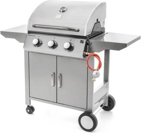 Grătar pe gaz OKLAHOMA BBQ, 3 arzătoare, cu regulator de presiune, argintiu Penta CZ