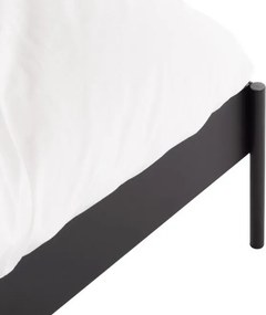 Pat matrimonial negru tapițat din oțel cu somieră 200x200 cm Eton Basic – noo.ma