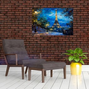 Tablou - Pictură în ulei a Turnului Eiffel (90x60 cm)