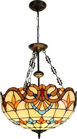 Brilagi - Candelabru Tiffany din vitralii MIRABELLA, 3x E27/60W/230V, Ø 50 cm, suspendat pe lanț