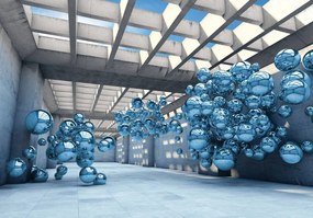 Fototapet - Modernism 3D albastru (254x184 cm)