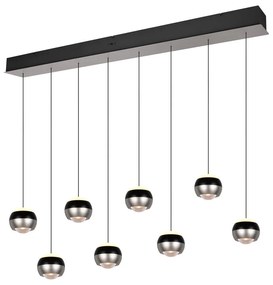 Lustră neagră-argintie LED Orbit – Trio Select