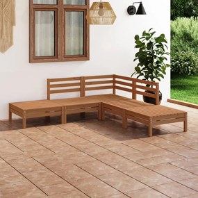 3082640 vidaXL Set mobilier de grădină, 5 piese, maro miere, lemn masiv de pin