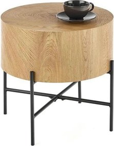 Masuta cafea BROOKLYN S, stejar natural/negru, 45x45x45 cm