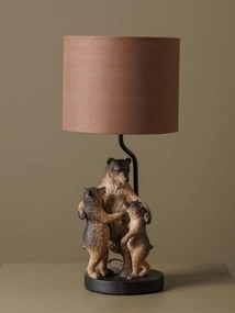 Lampa de masa, din polirasina, cu abajur din in, Family