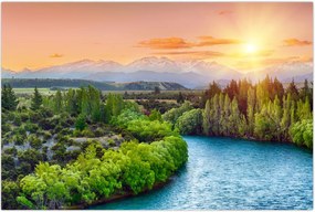 Tablou - Pădure peisaj montan (90x60 cm)