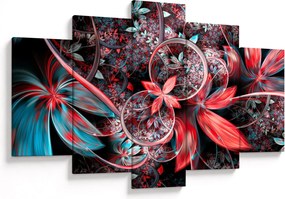 Tablou abstract cu flori exotice (150x105 cm)