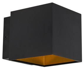 Lampa de perete de design neagra/aurie cu LED - Caja