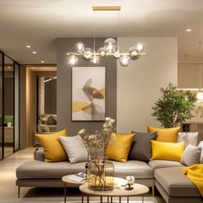 Lustră LED pe cablu Brilagi MILLA 10xG9/3W/230V auriu/fumuriu