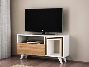 Comoda TV Novella K2 - Alb, Walnut