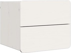 vidaXL Noptieră cu sertar Alb 39 x 34 x 33 cm Lemn masiv de pin