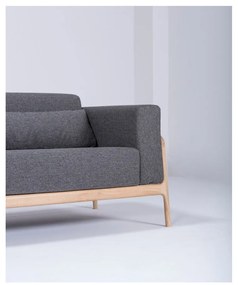 Canapea cu structură din lemn de stejar Gazzda Fawn, 210 cm, gri închis