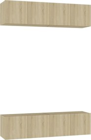 vidaXL Dulapuri TV, 4 buc., stejar sonoma, 60x30x30 cm, lemn prelucrat