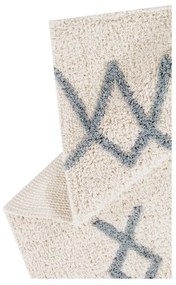 Covor albastru/crem lavabil/țesut manual din bumbac 120x160 cm Atlas Natural – Lorena Canals