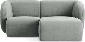 Colțar gri cu tapițerie din chenille (cu colț pe partea dreaptă/cu șezlong) Lani – Makamii