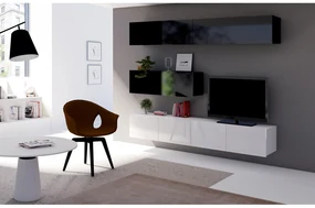 Mobilier living Calabria C8 (Negru + Alb) (fără iluminat). 1051619