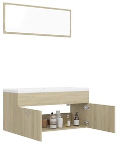 Set mobilier de baie, stejar Sonoma, PAL Stejar sonoma, 100 x 38.5 x 46 cm