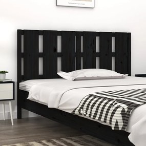 817999 vidaXL Tăblie de pat, negru, 155,5x4x100 cm, lemn masiv de pin