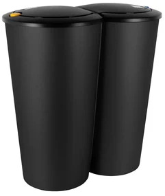 Cos gunoi dublu Plastic Negru 2 x 25 L | BIANO