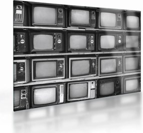 Tablou pe sticlă - Retro TV (70x50 cm)