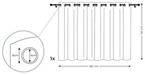 Perdea AmeliaHome Voile Eyelets, 160 x 300 cm, turcoaz