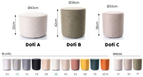 Taburet Doti A velvet bej deschis Blu30 ø43 cm