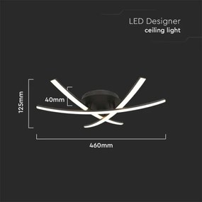 Plafonieră LED/20W/230V 3000K negru