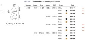 Lustra LED suspendata design circular Oz sp d60 on-off 2700k alba
