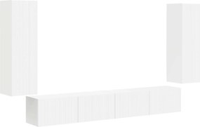 vidaXL Set Dulap pentru Televizor Montat pe Perete Pe perete 4 pcs Alb