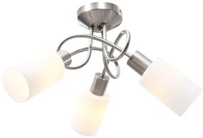 vidaXL Lustră cu abajururi din ceramică, 3 becuri E14, alb, con