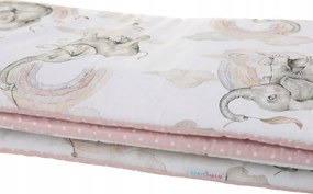 ShopJK PRPTECȚIE PEREȚI PENTRU PĂTUȚ 180 CM ELEFANT ROZ