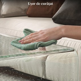 HOMCOM Măsuță din Sticlă Temperată Modernă pentru Living cu Design Monobloc, 80 x 45 x 35 cm, Transparent | Aosom Romania