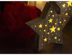 Decorațiune LED de Crăciun Retlux LED/2xAAA lemn stea