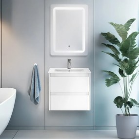 Mobilier de baie Porto 60 inferior cu lavoar alb