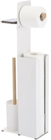 Spirella Suport pentru hârtie igienică cu perie și suport Yoni 67 x 22 x 12 cm, alb