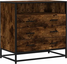 vidaXL Dulap cu sertar, stejar fumuriu, 70x41x70 cm, lemn prelucrat