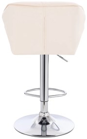 HR111W Scaun Crem Velur Bază Cromata