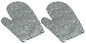 Mănușă de bucătărie Bellatex Floare gri, 28 x 18 cm, 2 buc