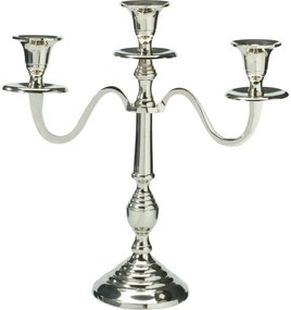 Sfeșnic metalic cu 3 brațe 29x10x30 cm, culoareargintiu, decor 2