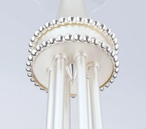 Candelabru 6 brate stil clasic cu cristale Swarovski Giada argintiu mat