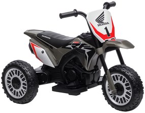HOMCOM Motocicletă cross electrică pentru copii licență Honda CRF450RL 3 roți baterie 6V copii 18-36 luni gri | Aosom Romania