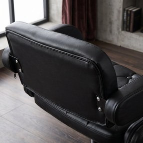 HOMCOM Scaun de Bar cu Spătar și Brațe, Scaun Modern de Bucătărie Rotativ cu Înălțime Reglabilă, 61x50x94-114 cm, Negru | Aosom Romania