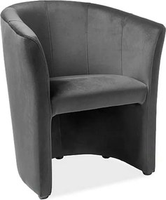 Fotoliu TM-1, stofa catifelata gri - Bluvel 14, 67x60x76 cm