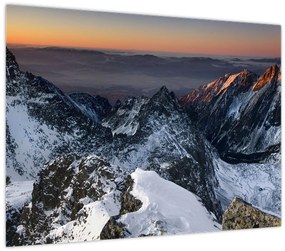 Tablou - Răsărit de soare în munți (70x50 cm)